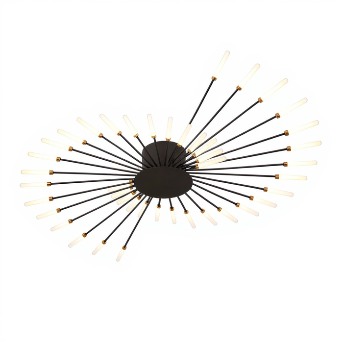 Modern 42-Head Black LED Ceiling Light Fixture