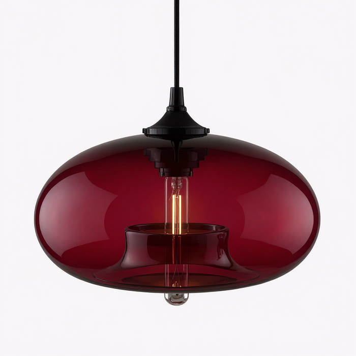 Nordic Modern Wine Red Glass Pendant Lamp