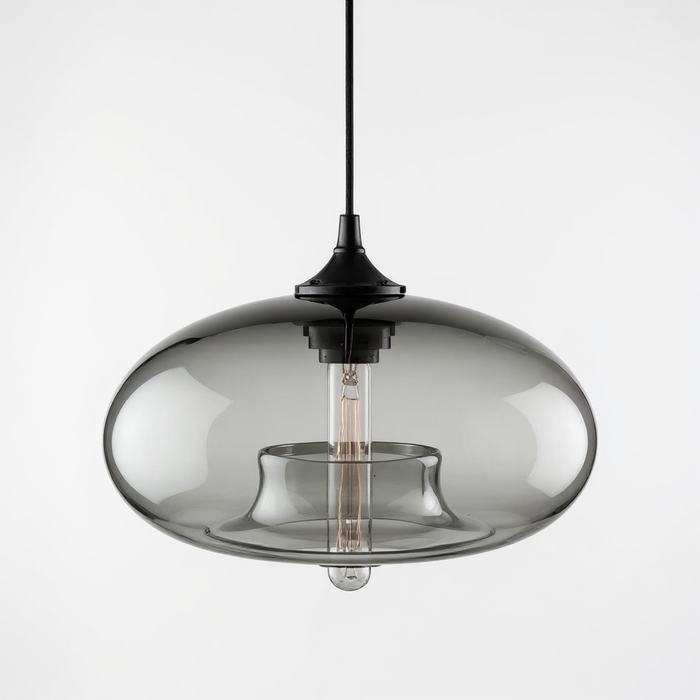 Gray Industrial Loft Pendant Light with Adjustable Cord