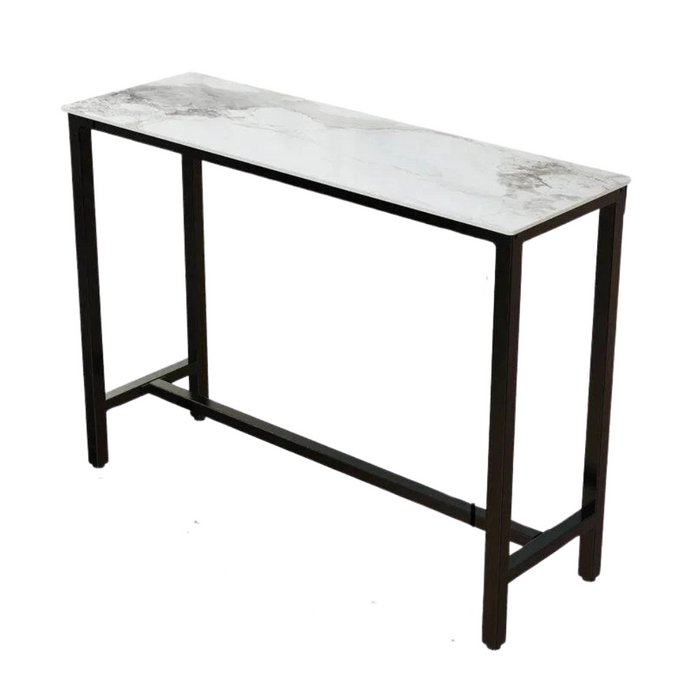 Marble Kitchen Bar Table with Metal Frame