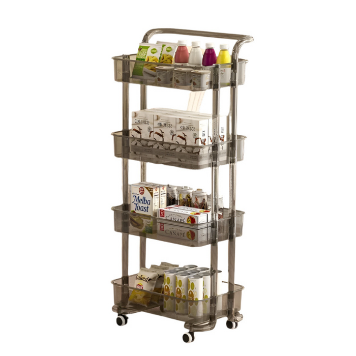 Multi-Tier Rolling Organizer Cart for Kitchen, Bathroom & More 4 layers-gray