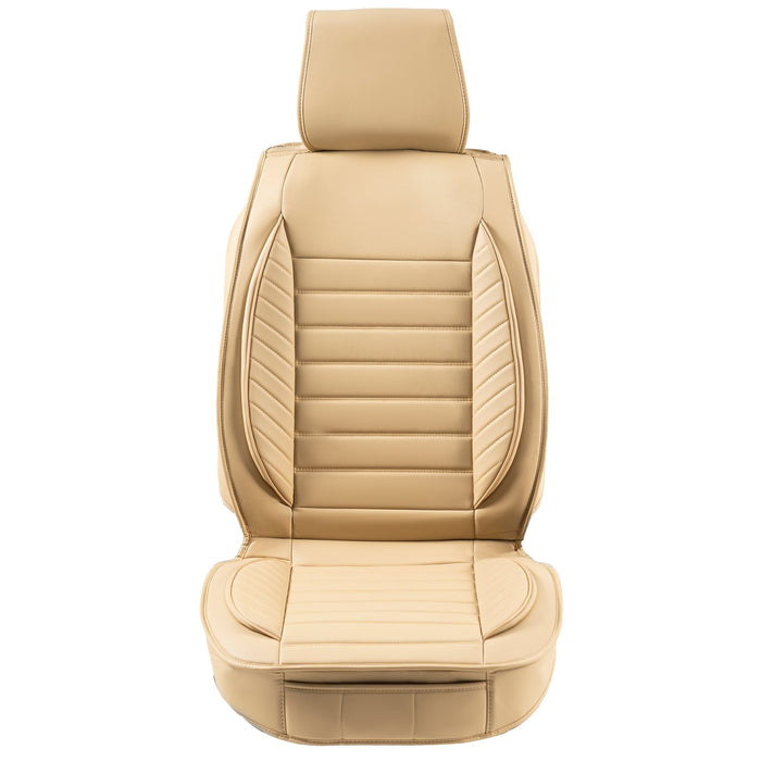 Beige universal car seat cover with airbag compatibility for cars, SUVs, trucks