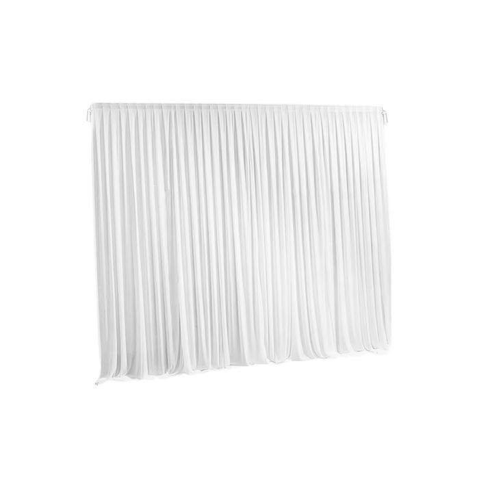 Silk white backdrop drape for weddings, parties, and photo shoots