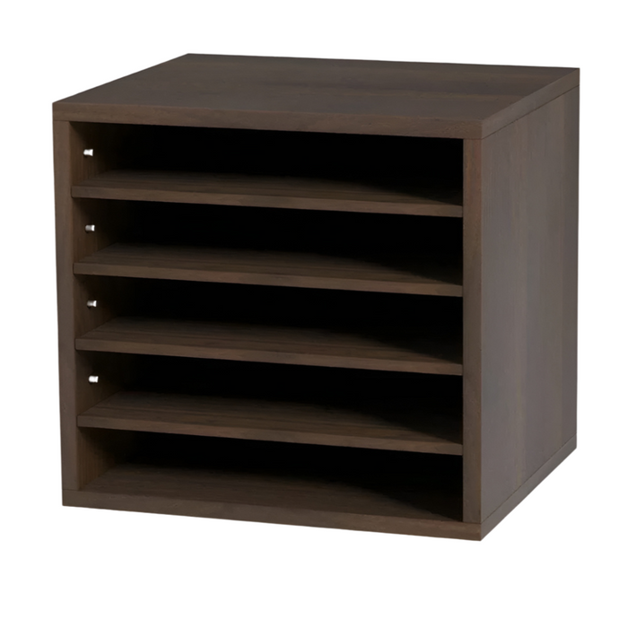 Wood Literature Organizer with Adjustable Shelves