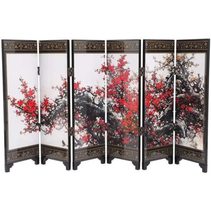 Red Lacquer Folding Privacy Panel
