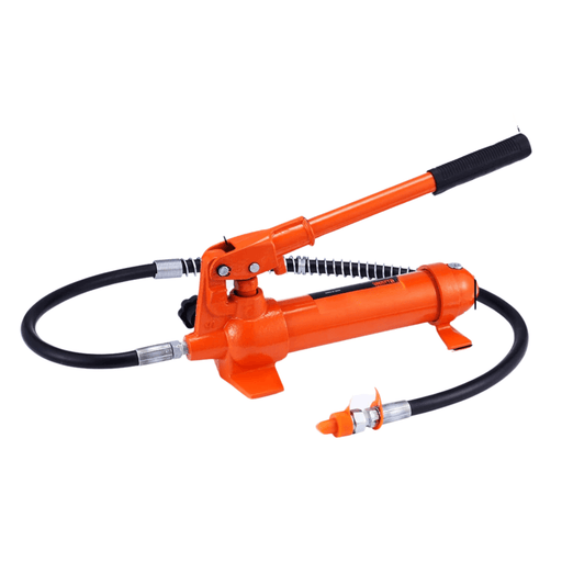 Hydraulic Cylinder Jack Power Frame Repair & Lifting Tool Kit for Automotive and Heavy Equipment (4 Ton) in action lifting a heavy vehicle