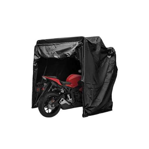 Large Waterproof Motorcycle Cover with Durable Steel Frame, 340x137x195cm (Grey) - FLUXA