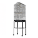 Stainless Steel Bird Flight Cage with Stand and Wheels - 45x35x150cm - FLUXA