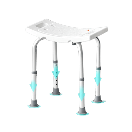Adjustable Height Shower Stool with Built-in Handles for Inside Shower or Tub - 160 kg Capacity - FLUXA