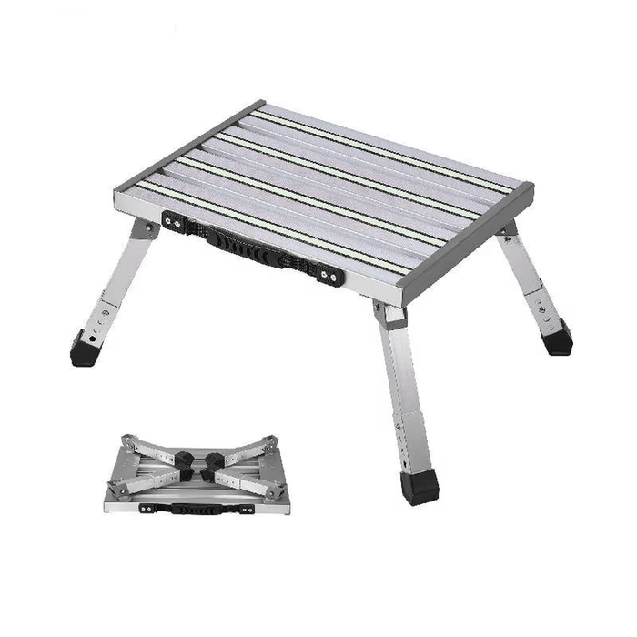 Aluminium Alloy Folding RV Steps Adjustable Height with Anti-Slip Surface and Rubber Feet - Durable and versatile folding steps for RVs with adjustable height and anti-slip surface
