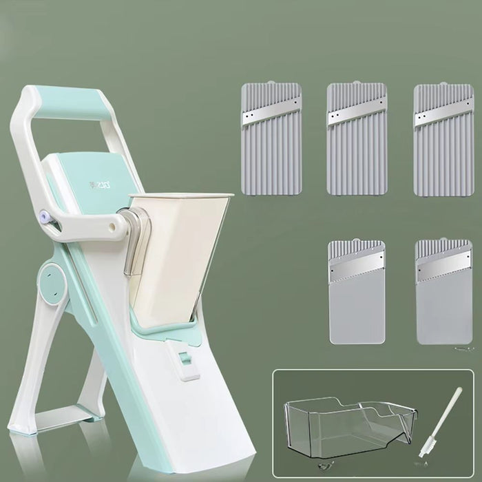 6-in-1 Manual Vegetable Slicer & Chopper with 5 Blades – Multifunctional Kitchen Cutter