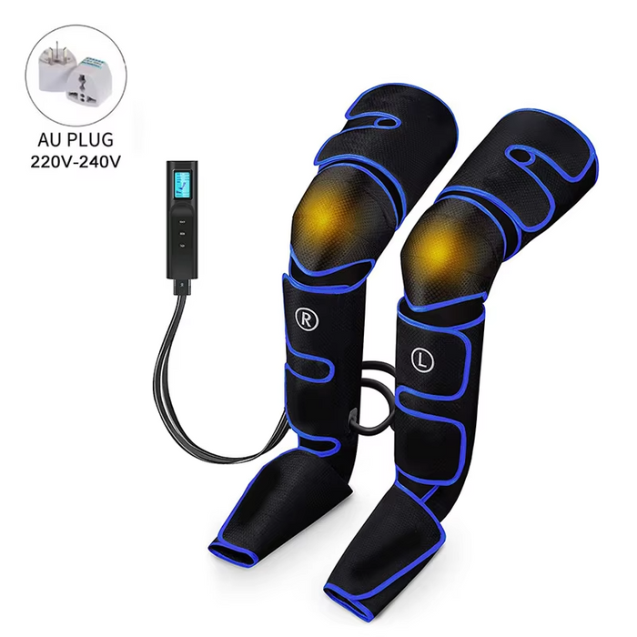 Leg compression air massager with temperature range of 35°C to 50°C