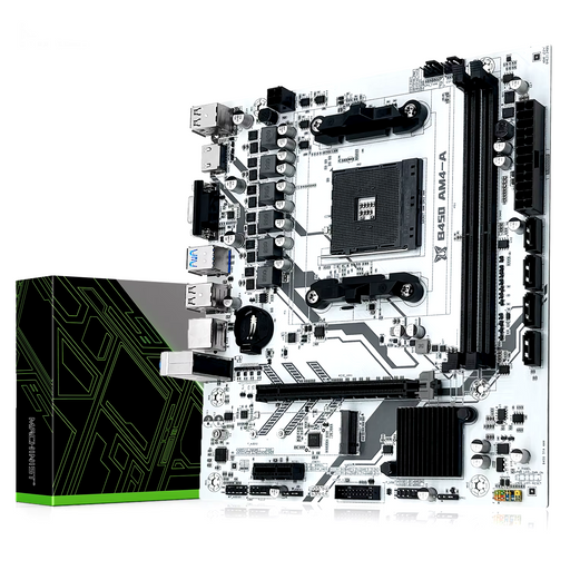 AMD B450 AM4 motherboard with dual-channel DDR4 memory support