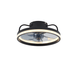 Modern LED Ceiling Fan with Two-Way Blade, Timer, Remote & Tri-Color Light in Black