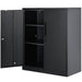 Metal Storage Cabinet with Wheels 190 cm - Locking Cabinet, 2 Magnetic Doors, 4 Adjustable Shelves, 90 kg Capacity (3 Layers-Black) product image with user-friendly locking system and magnetic doors