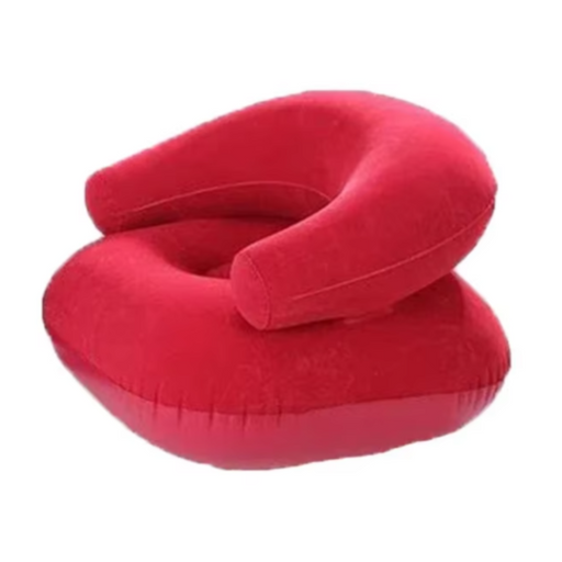 Inflatable Armchair – Red, Portable U-Shaped Camping & Outdoor Seat