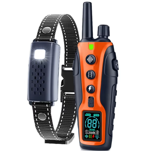 Waterproof dog training collar with remote for 1 dog - adjustable and rechargeable