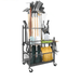 16-Slot Garden Tool Organizer with Hooks and Wheels, Long-Handled Tool/Rake Storage Rack for Garage