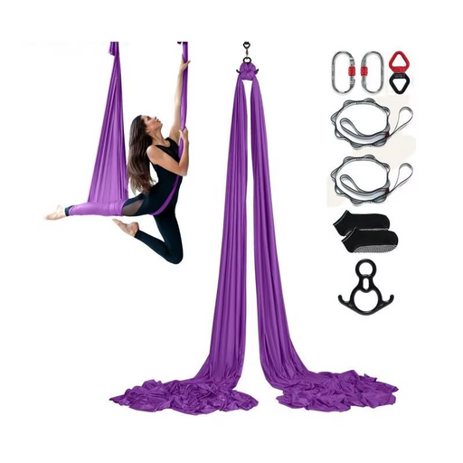 Premium 100gsm Nylon Purple Aerial Yoga Hammock Swing for Versatile Yoga Practice