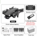 Includes L900 PRO drone, remote controller, USB charging cable, spare propeller blades, and user manual