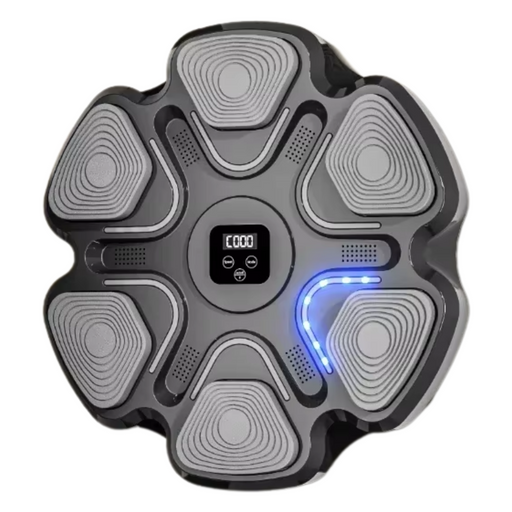 Smart Boxing Trainer Grey Music Boxing Machine for Home Fitness - A modern and sleek grey boxing machine designed for at-home fitness training with built-in music feature for an immersive workout experience