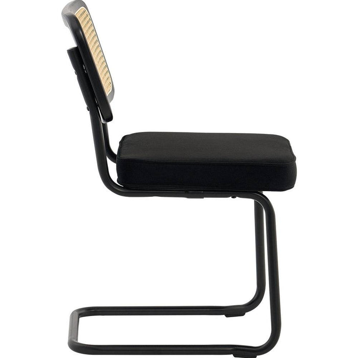 Sturdy Wooden Frame Dining Chair with White and Grey Cushions