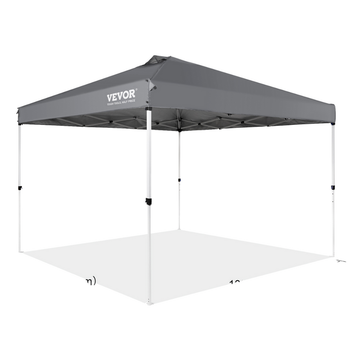 Gray 10x10ft Canopy Tent with 250D PU Silver Coated Fabric and Carbon Steel Frame