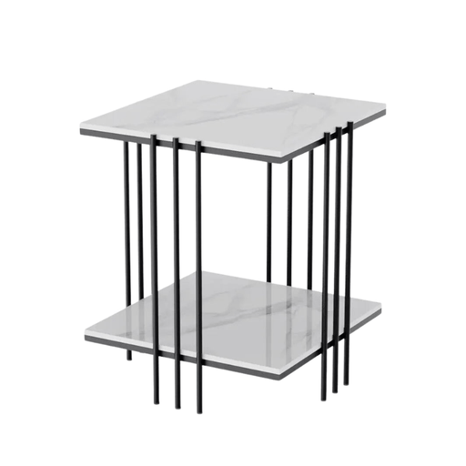 Sleek and stylish coffee table with sintered stone tabletop and gold metal accents