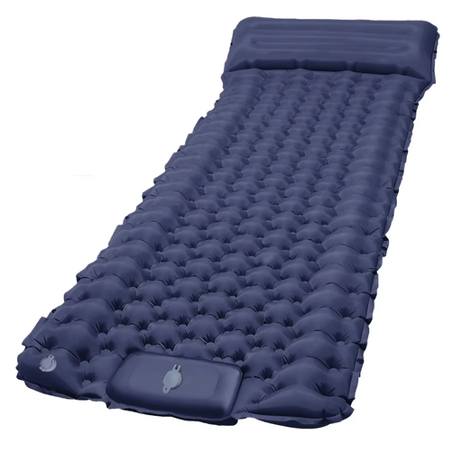 Inflatable sleeping pad with integrated pillow for outdoor adventures