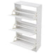 Shoe cabinet with ample storage space for various styles of shoes, from high heels to short boots