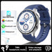 Blue strap 143 inch AMOLED smartwatch with Bluetooth call and heart rate tracker