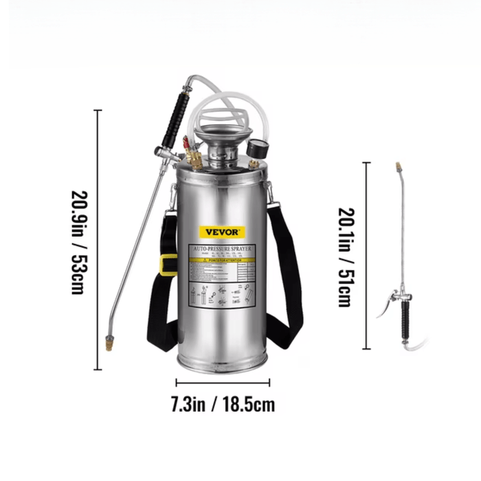 Hand Powered Stainless Steel Sprayer Pump with 8 Litre Capacity in Garden and Agriculture