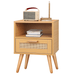 Scandinavian Bedside Table Nightstand with Storage Cabinet in Wood Finish offering timeless Scandinavian design and convenient open shelf storage