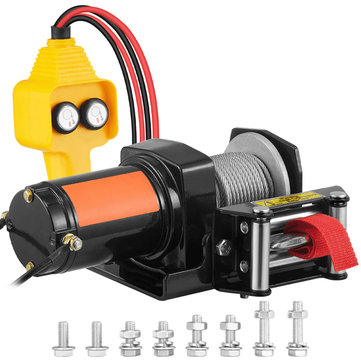 Electric Winch Steel Rope Wireless/Wired Remote for ATV UTV Jeep Truck SUV (Wired 907 kg) - FLUXA