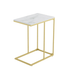 Modern Minimalist Side Table in Gold and White for Living Room