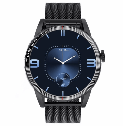 Smart Watch with Earbuds IP67 Waterproof Sports Health Tracker (black steel belt) - FLUXA