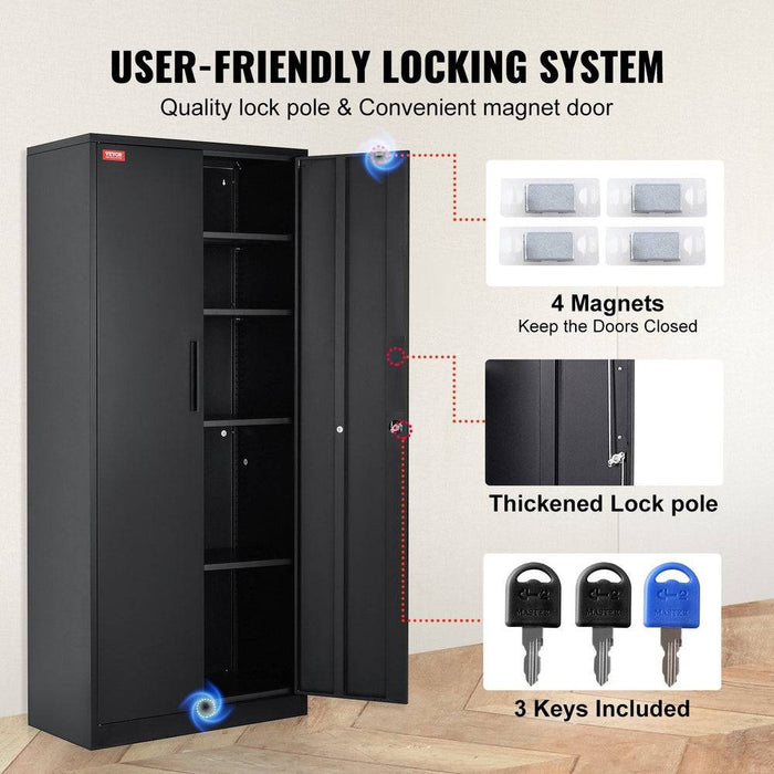 Eco-Friendly Metal Storage Cabinet with 4 Smooth Swivel Castors
