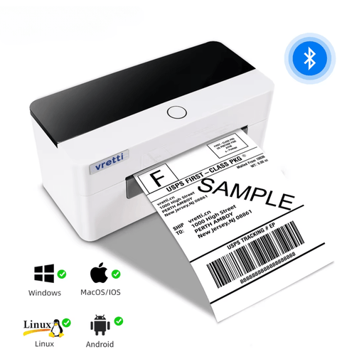 Shipping Label Thermal Printer 10 x 15 cm Bluetooth Auto Cutter