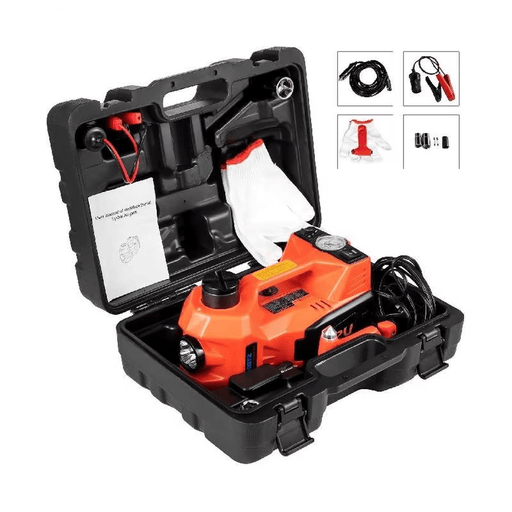5,000 kg 12V Electric Hydraulic Car Jack Kit with 45cm Lift, & Tire Inflator (5T Jack No Wrench) - FLUXA