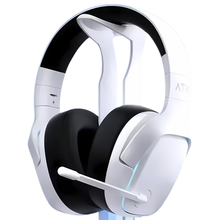 Wireless Gaming Headset White with Mic and Noise Reduction
