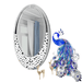 60x105 CM Modern Oval Wall Mirror with Bling Effect, Silver Venetian Accent for Hallway Bathroom Decor