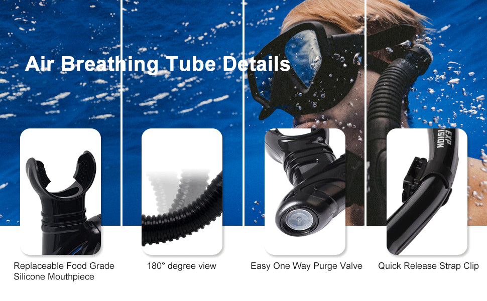 Dry snorkel set for snorkelling, diving, and swimming adventures