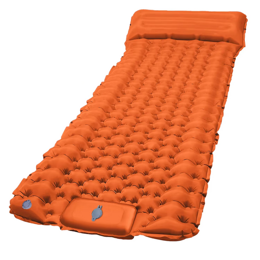 Inflatable sleeping pad with integrated pillow for outdoor adventures