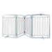 Foldable 3-Panel Freestanding Dog Gate for Narrow Passageways in White 244cm