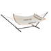 Two Person Double Hammock with Stand, offwhite color, for outdoor relaxation