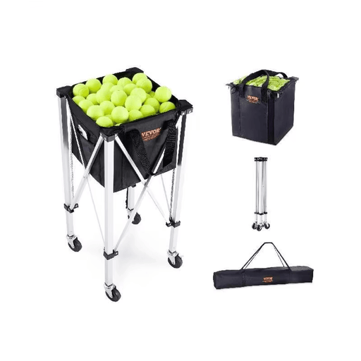 Foldable Tennis Ball Cart with Wheels Holds 150/180 Balls