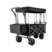 Folding wagon cart with adjustable handle bar and removable canopy for outdoor use