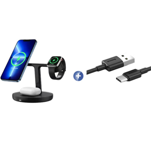 3-in-1 20W Magnetic Wireless Charger for iPhone, AirPods & Apple Watch fast-charging station