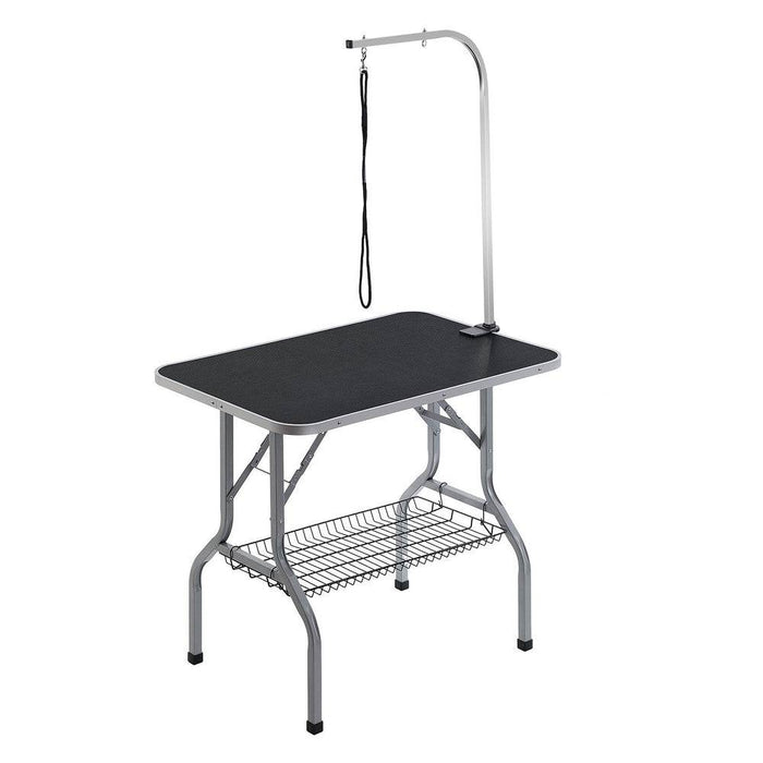 Pet Grooming Table with Adjustable Arms and Non-Slip Surface