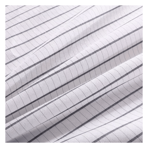 Grounded Half Bed Sheet 90x260cm Earthing with Silver Antimicrobial Conductive Cord - Small stripe - Half bed sheet for grounding and earthing with antimicrobial properties